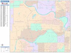 Kansas City Digital Map Color Cast Style